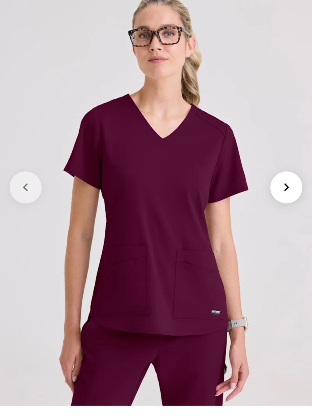 Grey's Anatomy Women's V-Neck Top and Bottoms in Deep Plum